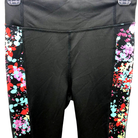 Anthropologie Daily Practice NWT Sofia Leggings Black & Colorful Floral … - Picture 3 of 10